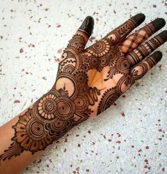turkish mehndi design front hand