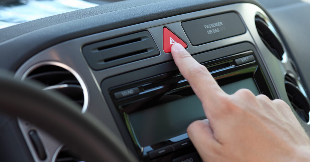 turn your hazard lights on when driving in the rain