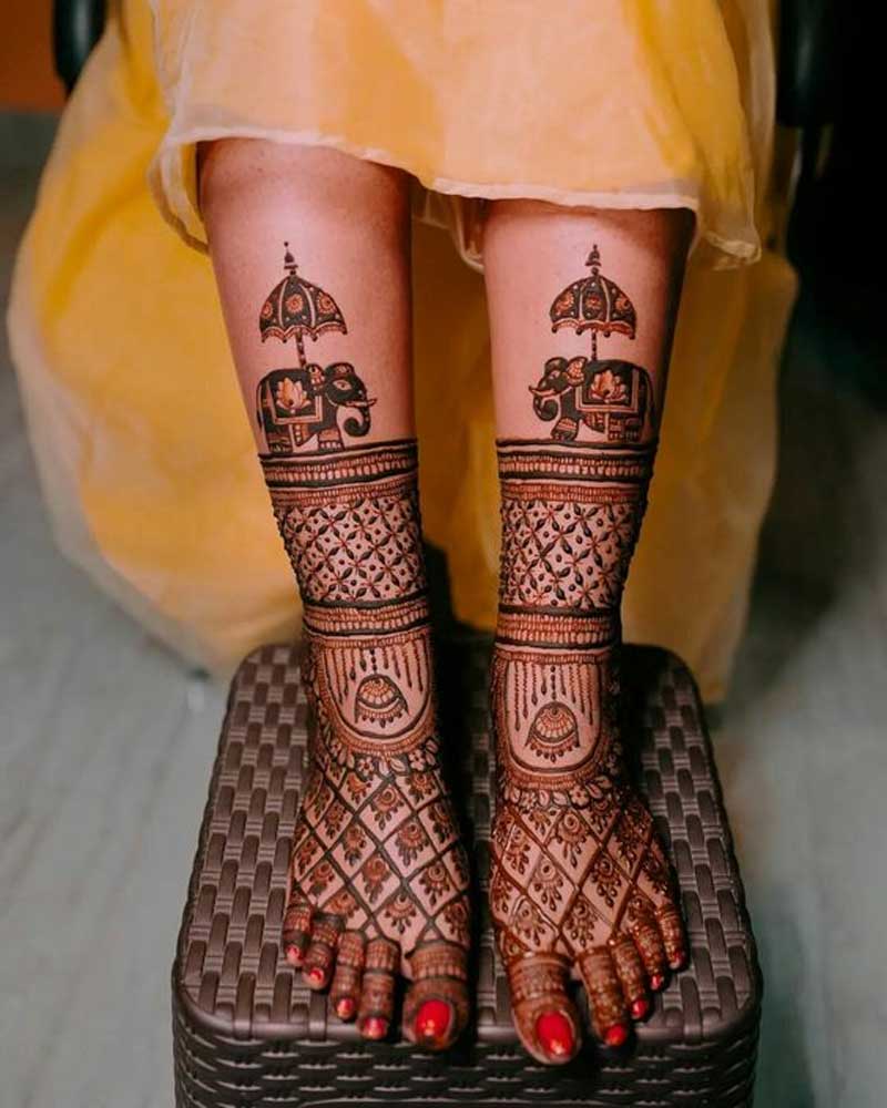 Full Leg Mehndi Design