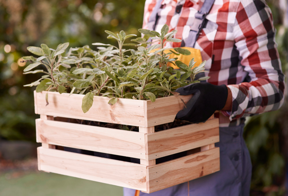 How do you turn a crate into a planter ()
