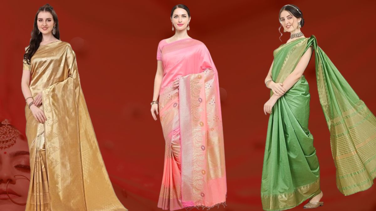 दिल को है Kanchipuram Silk Sarees की तमन्ना? तो 469 रुपये की शुरूआती कीमत में करें ऑर्डर