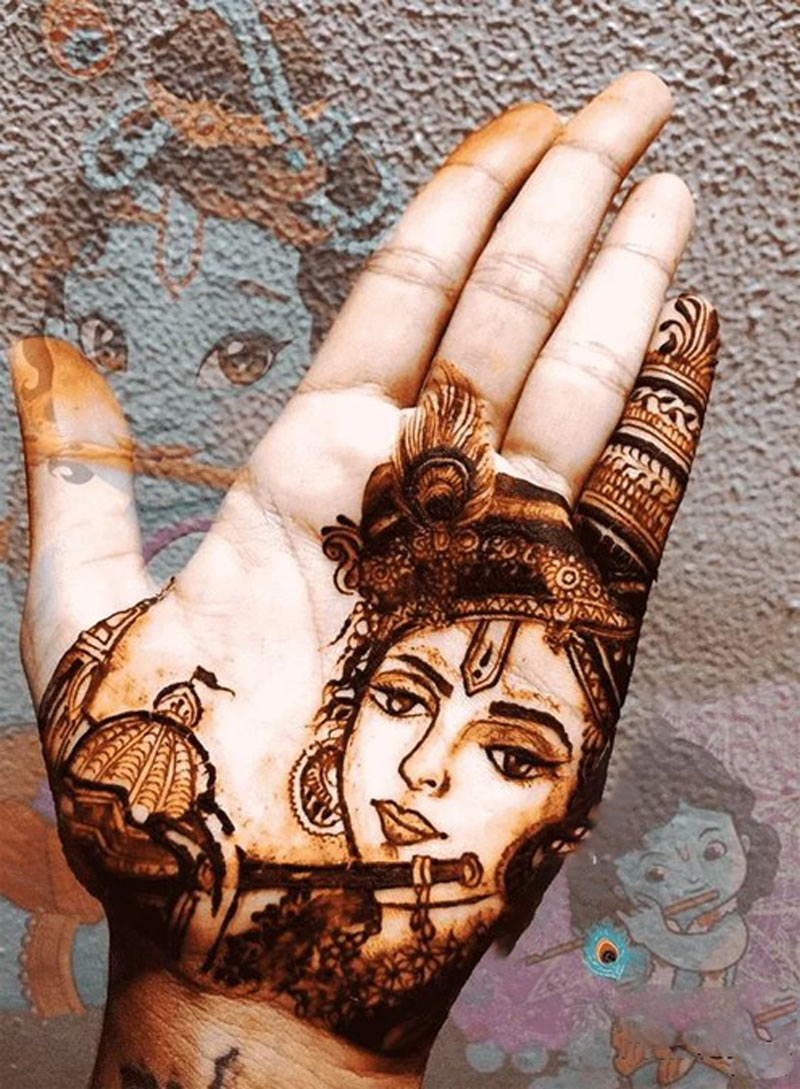 Janmashtami special Radhey krishna Mehndi Design/Tattoo Design  https://mehandidesignsimp… | Very simple mehndi designs, Mehndi designs,  Mehndi designs for beginners