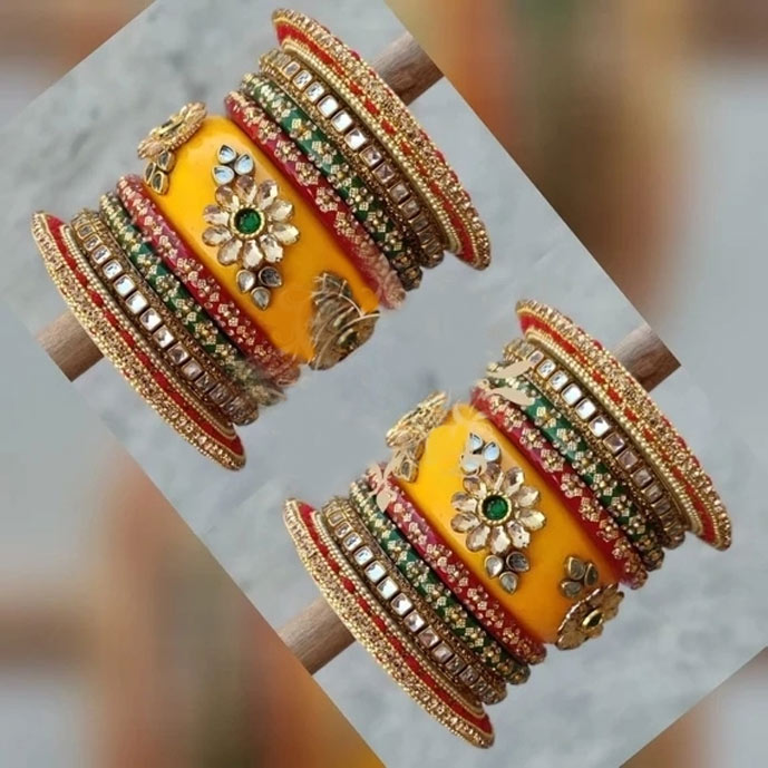 Red And Yellow Bangle Designs