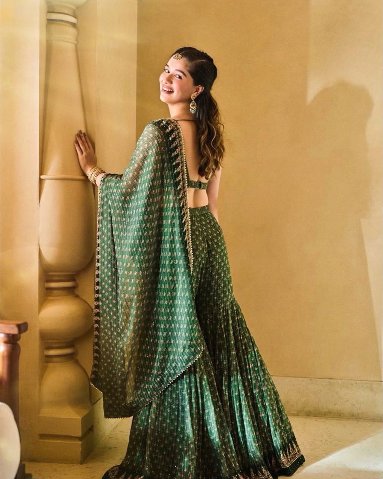 Sara Tendulkar In Green Sharara Set