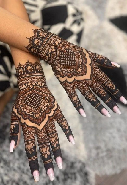 New latest check pattern back hand mehndi design | Mehndi Design 2023 |  Henna Designs - YouTube