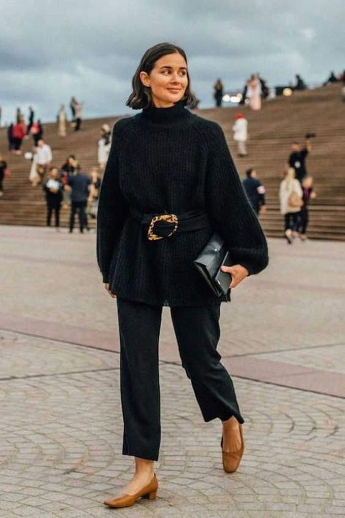 Sweater style with belt
