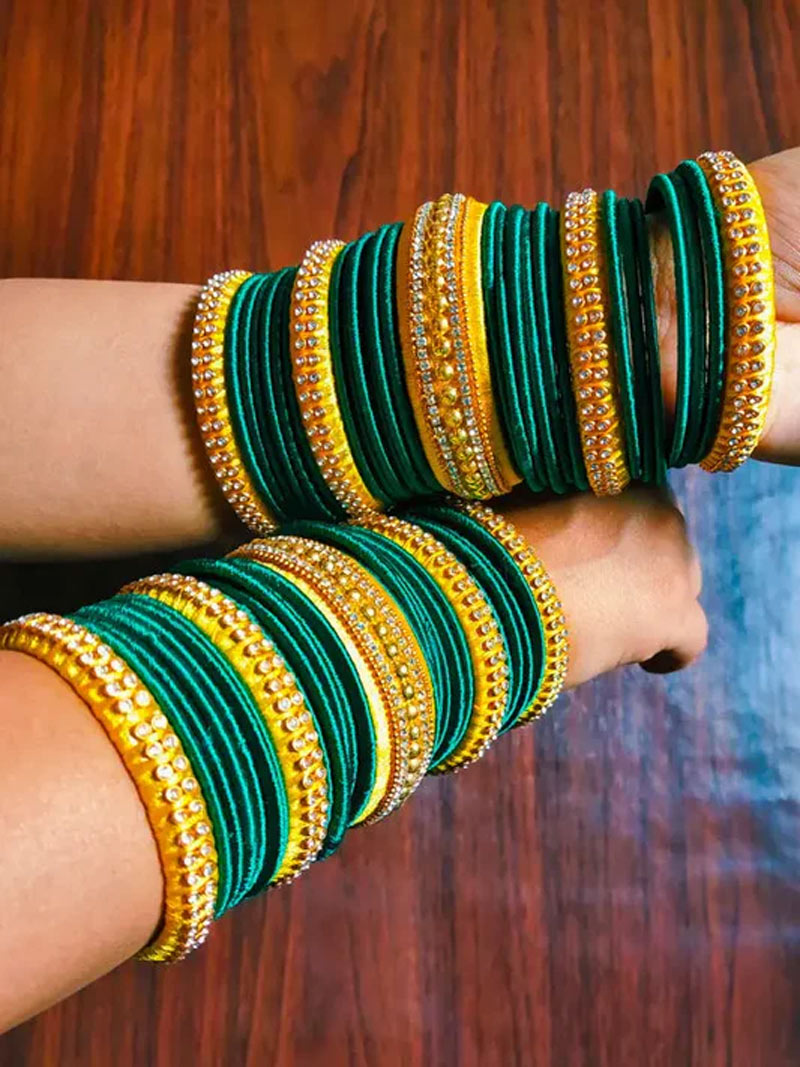 Yellow And Green Bangle Design
