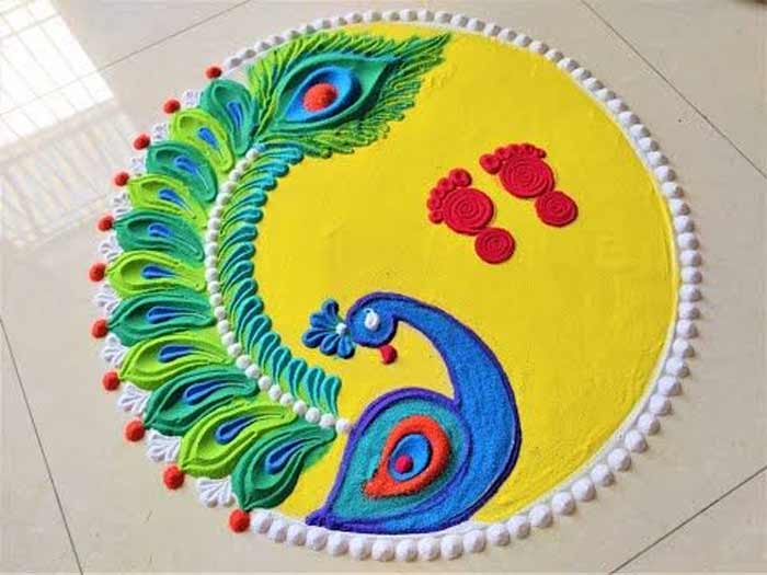 dot design sarawati puja