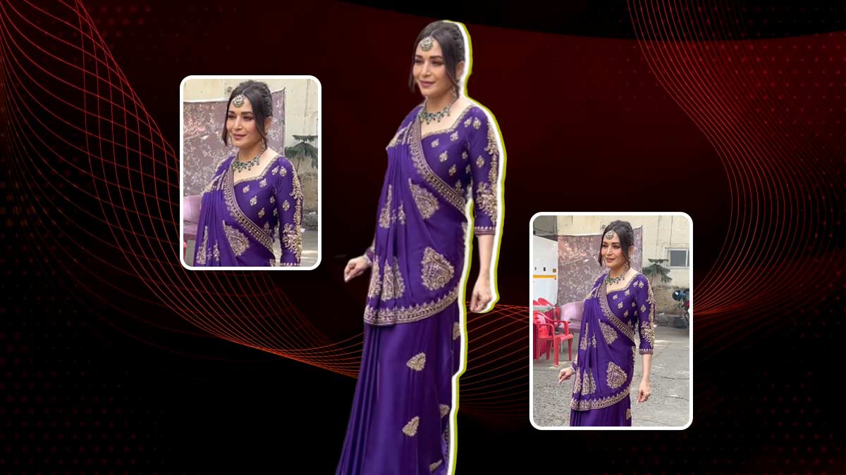 how to look graceful in purple colour ethnic outfits