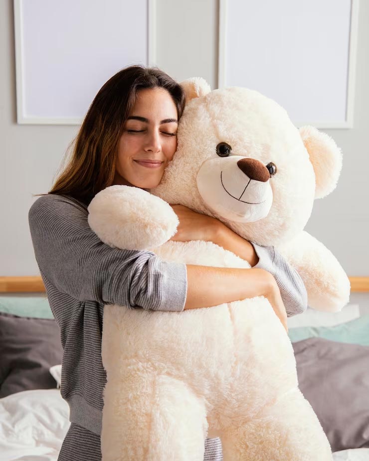 hugging teddy bear may release your mental tention