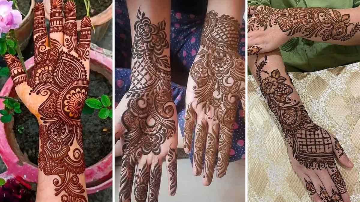 Mehndi Design 2023 PHOTOS simple for front hand Navratri