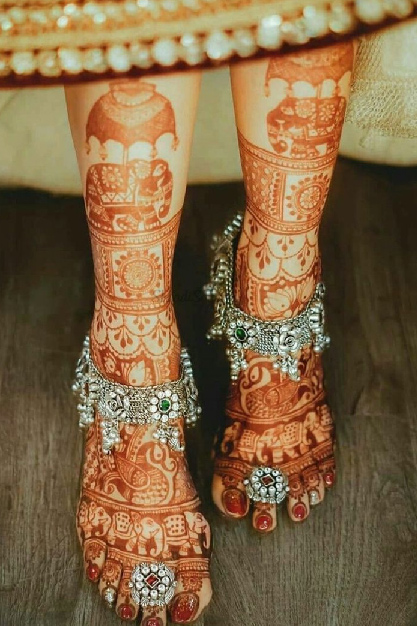 kundan work toe ring