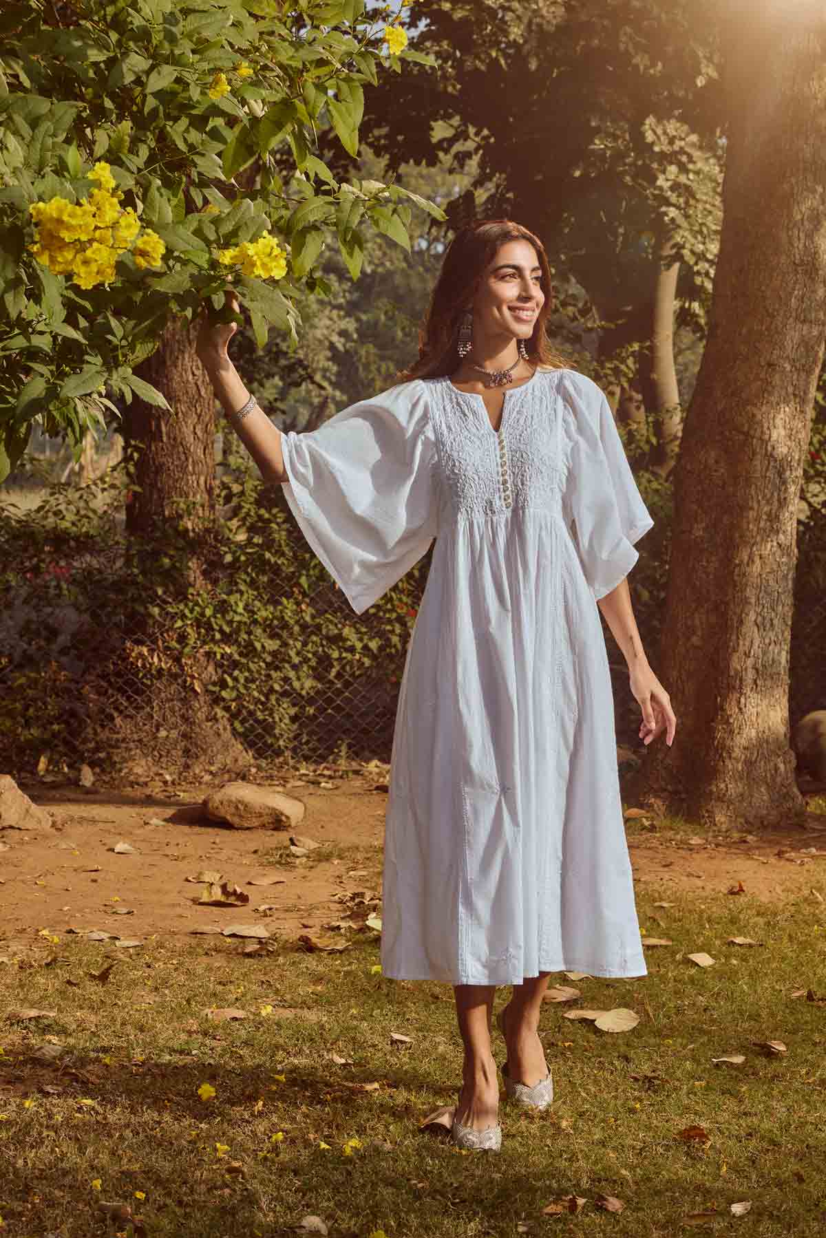 midi dress chikenkari