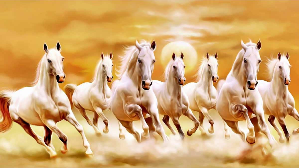 painting of seven horses