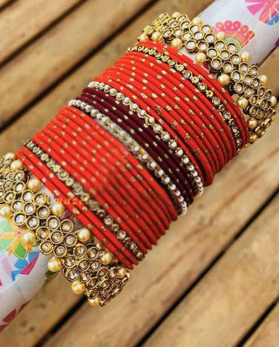 pearl red bangles