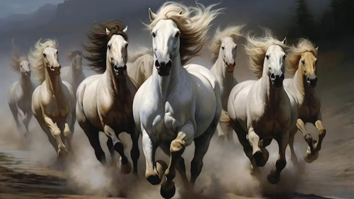 seven horses painting direction in home