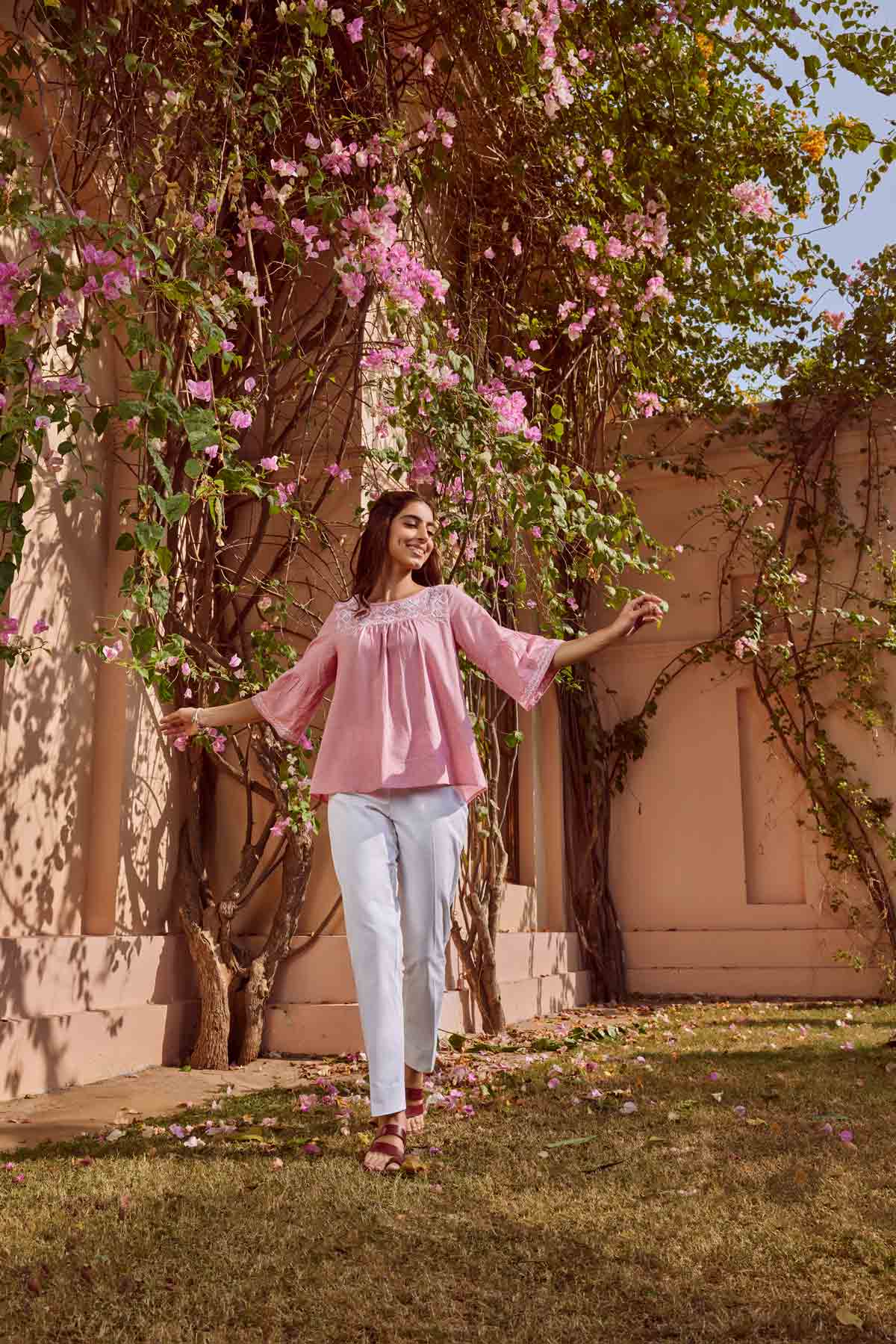 tunic top chikenkari