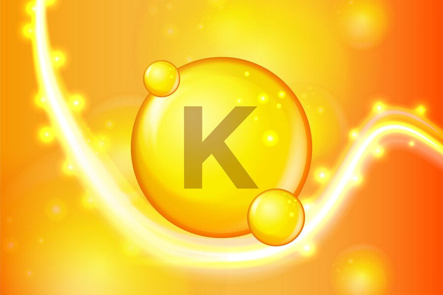 vitamin k gold shining pill capsule icon vitamin complex with chemical formula shine gold sparkles medical pharmaceutical ads vector illustration  