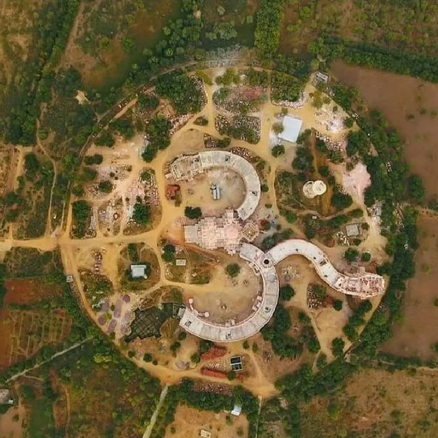 world first om shape temple