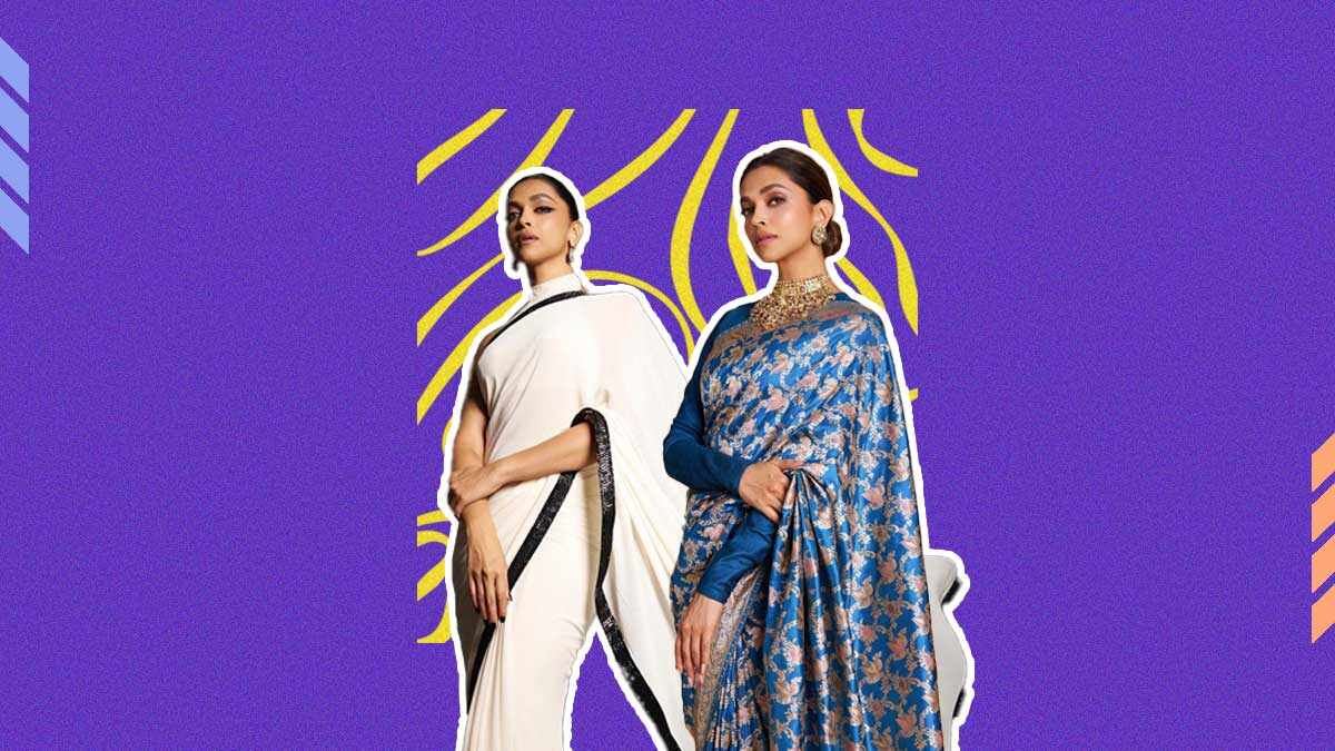 Deepika Padukone Looks Magical In A Monochrome Saree As She Pairs