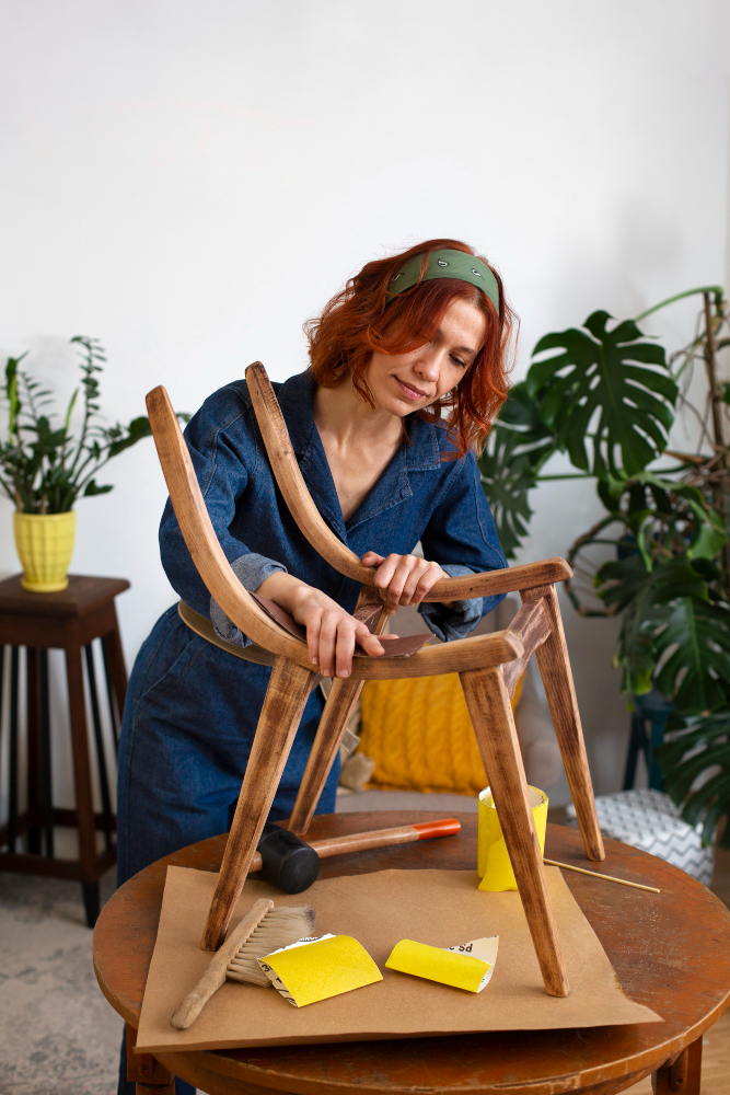 How do you paint a wooden stool at home,