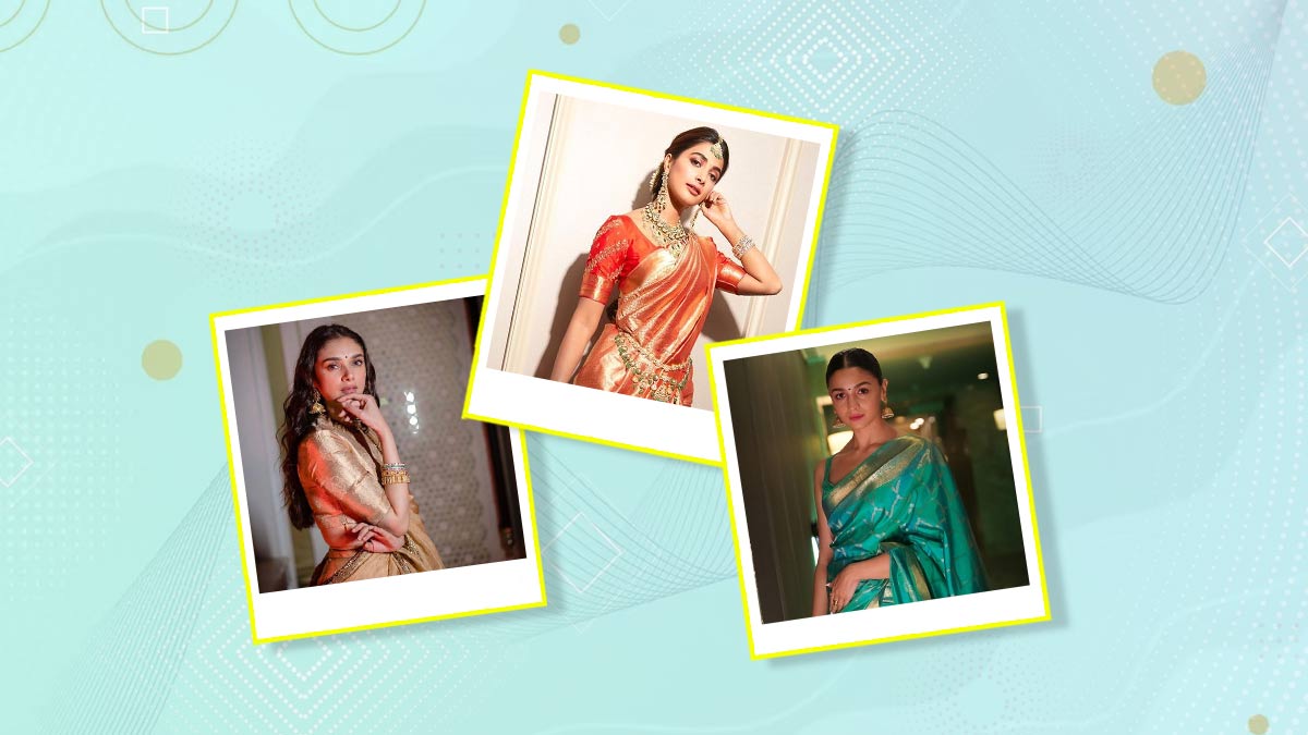 Pattu Saree Blouse Designs Served By Aditi Rao Hydari, Pooja Hegde And ...