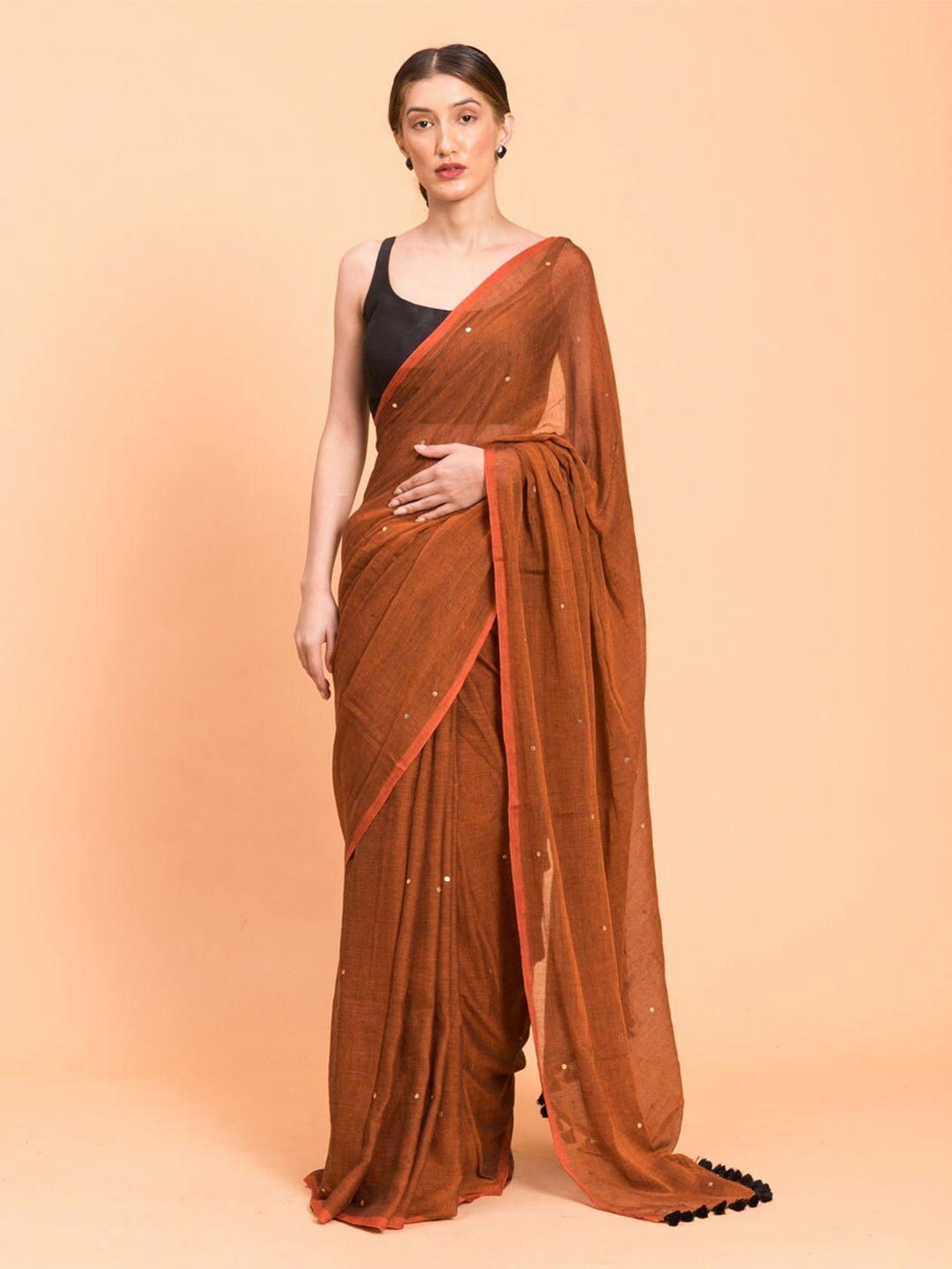 Mirror work saree