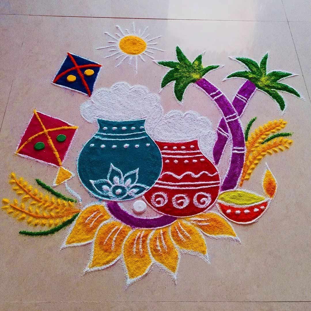 Pongal Rangoli Design 