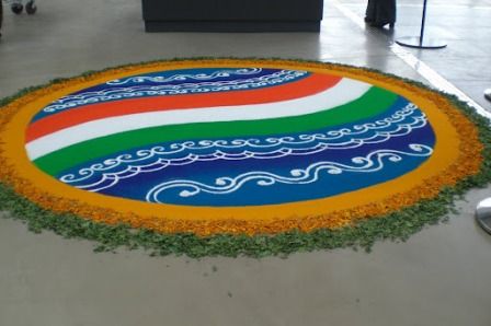 Wavy Indian Flag Rangoli Designs