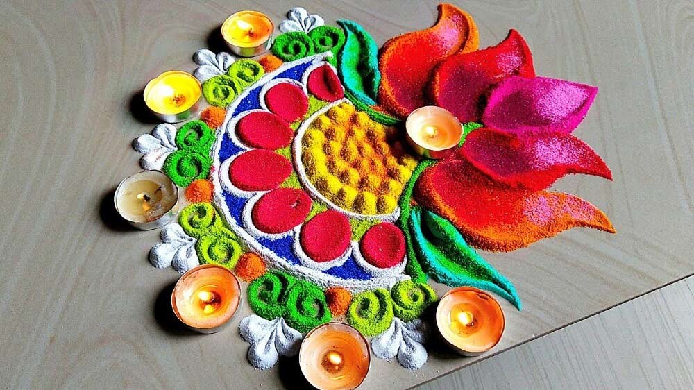 deepak design rangoli