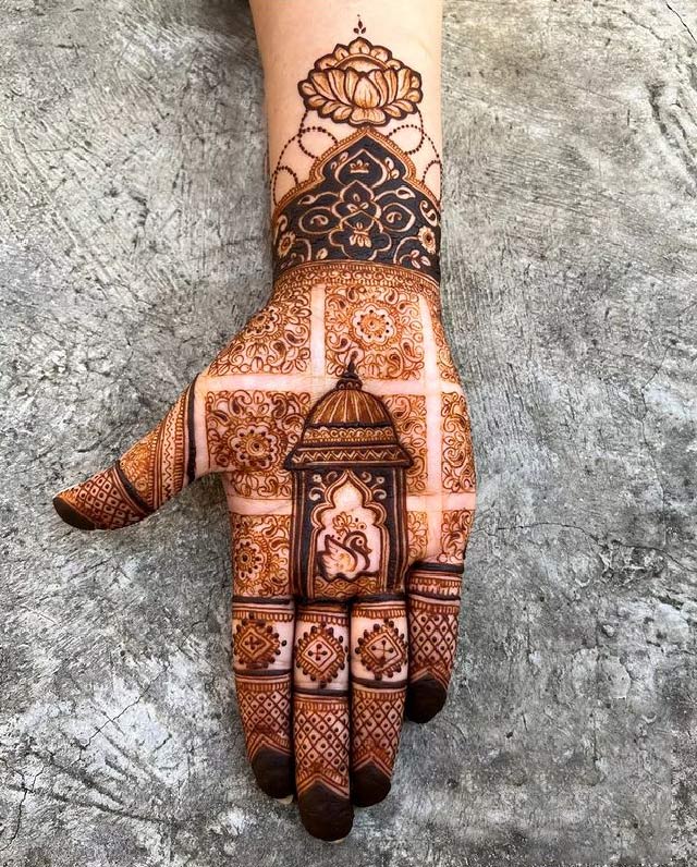 designs, jharokha in mehndi designs