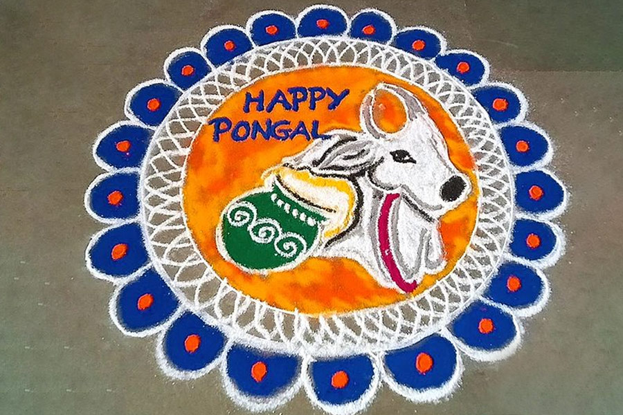 easy pongal rangoli