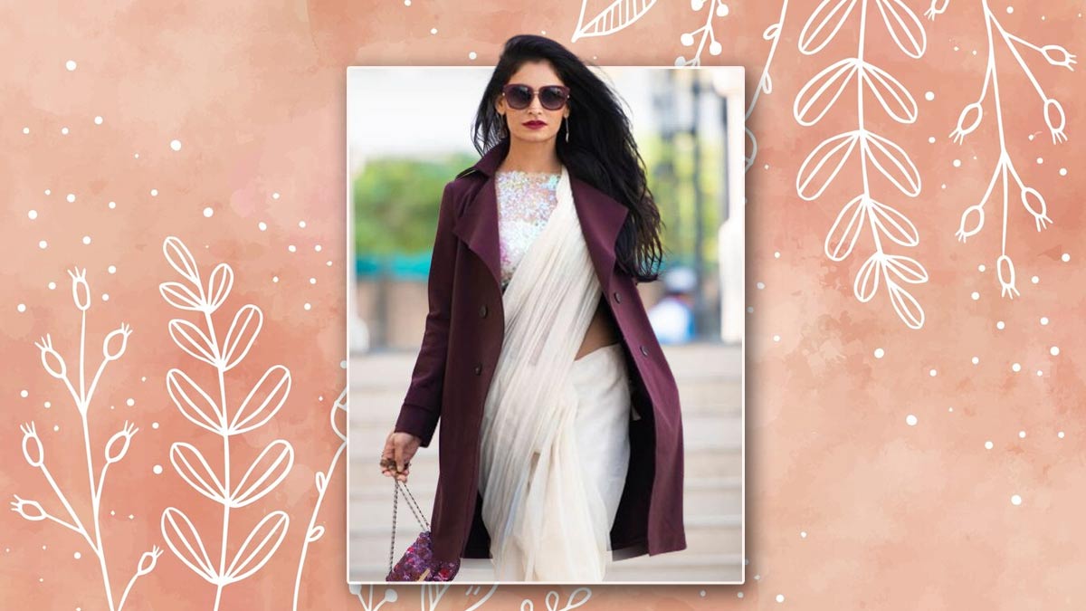 how to wear saree in winter