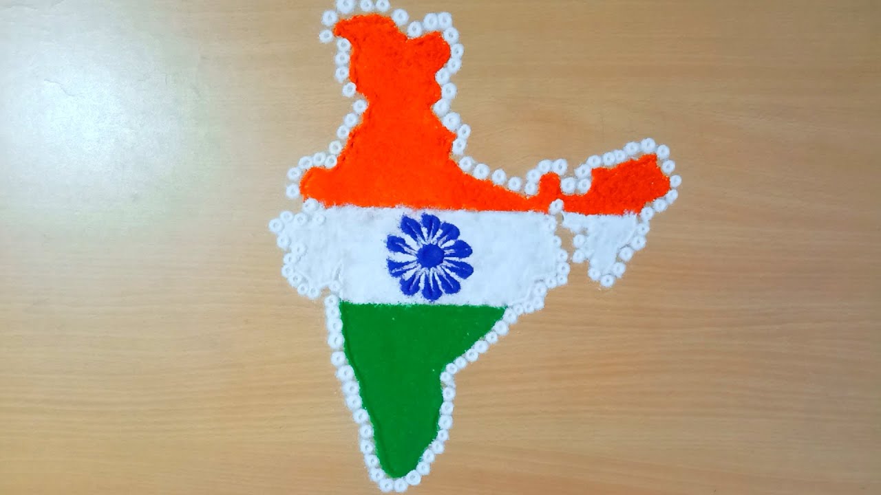 indian flag rangoli ()