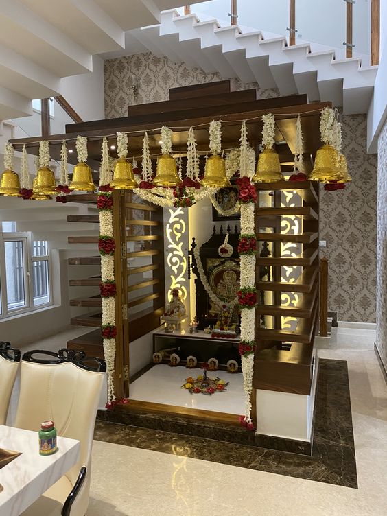 mandir under stairs vastu