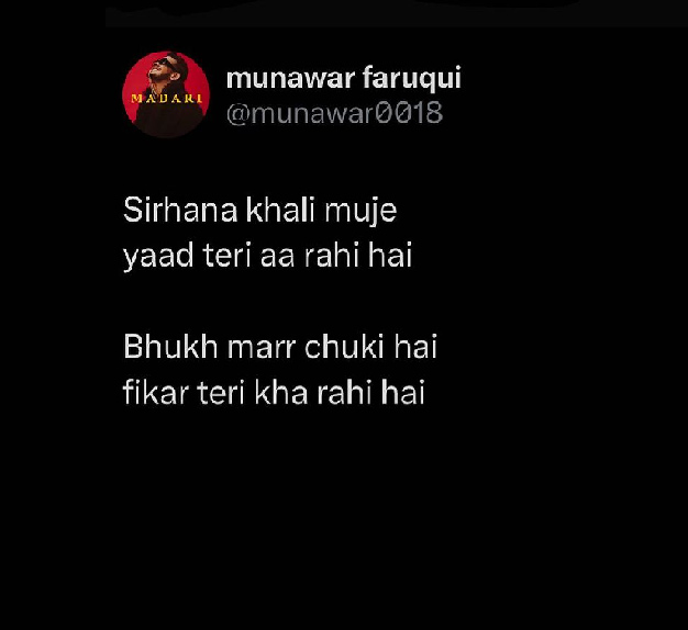 munawar faruqui hindi shayari