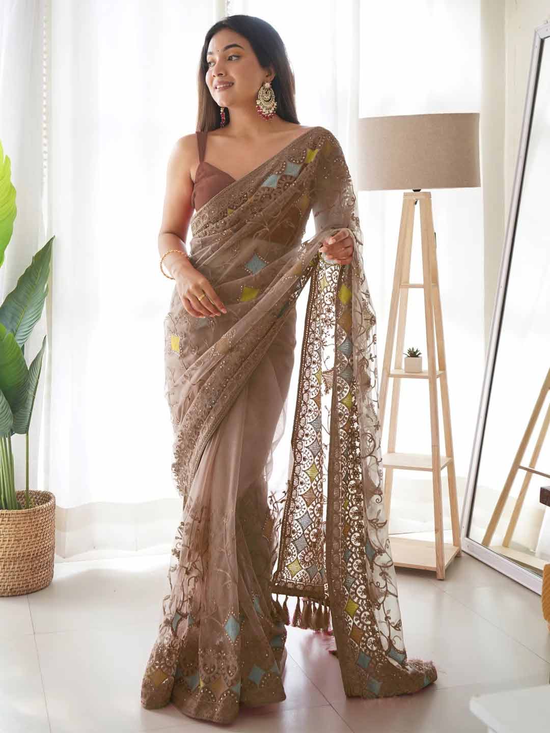 net saree Designs
