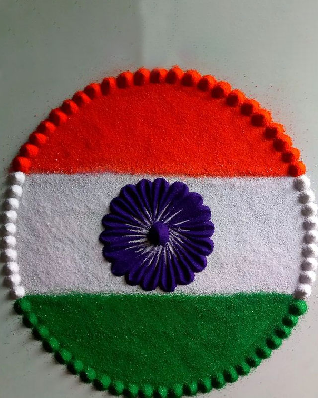 simple rangoli design for republic day
