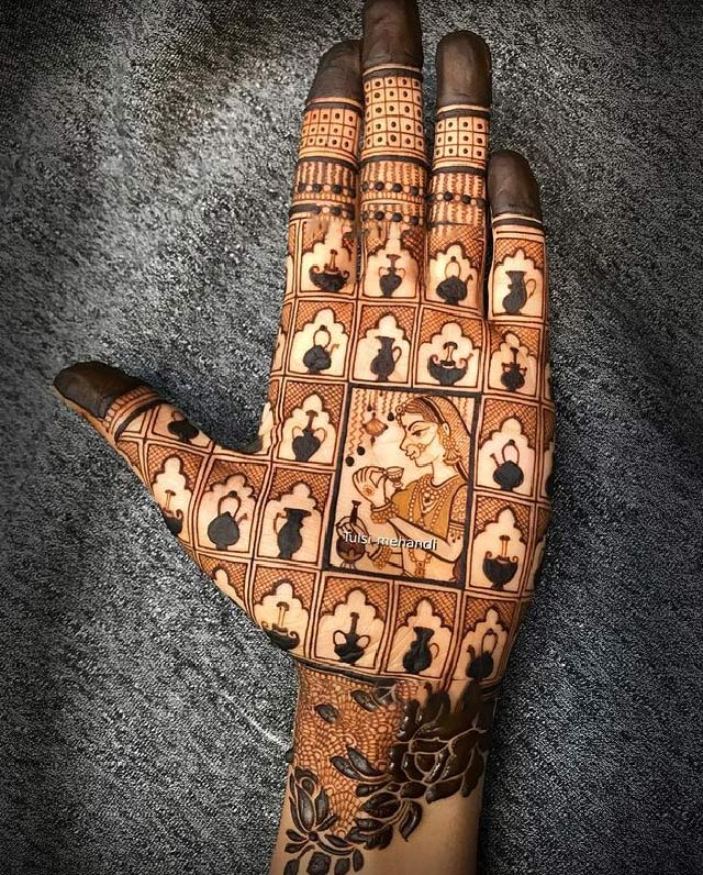 types of jharokha art in mehandi