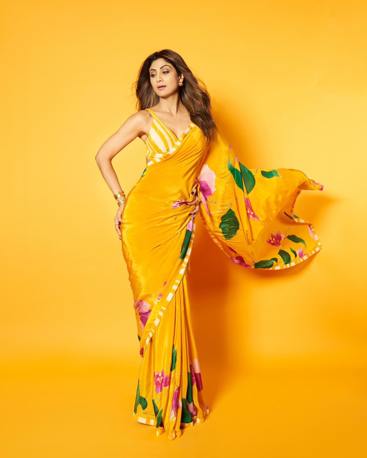 yellow color saree