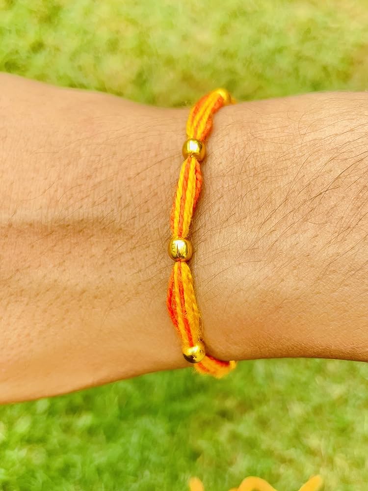 yellow thread on hand