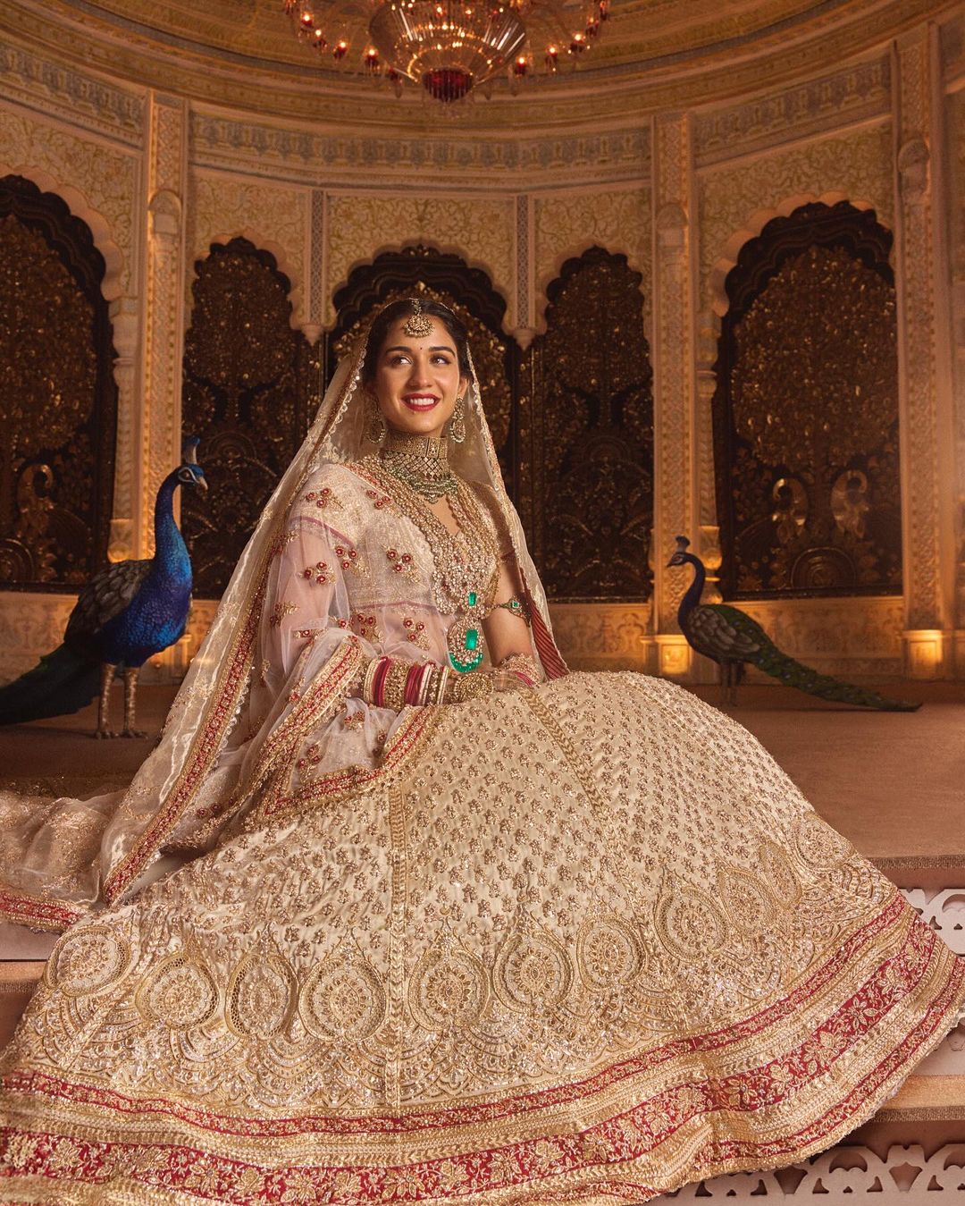 A Fairytale Come to Life   Radhika Merchant wears Abu Jani Sandeep Khosla for her wedding ceremony to Anant Ambani.Radhika’s ensemble is Abu Sandeep’s intricate interpretation of ‘Panetar’   the Gujara ()