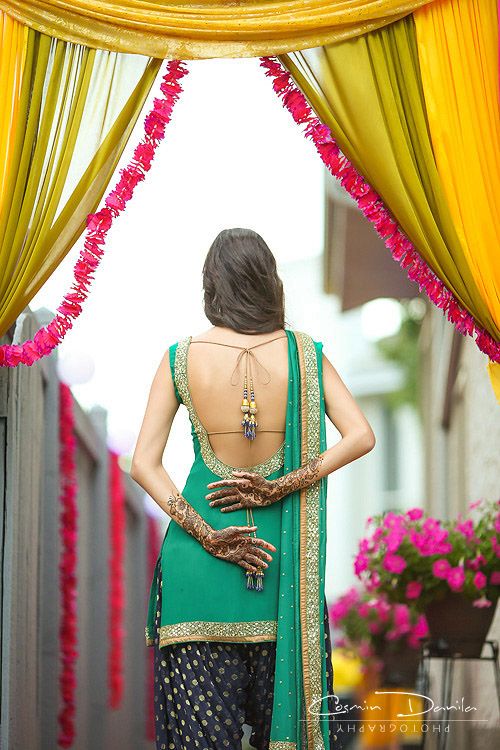 Backless Latkan Punjabi Suit Back Design