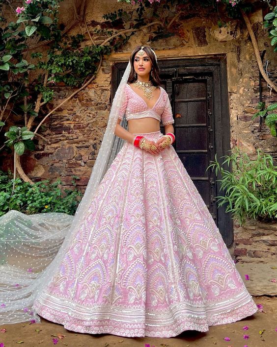 Bridal Veil Duappta Draping Style