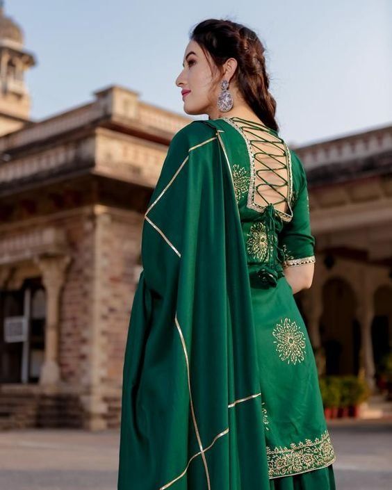 Criss Cross Punjabi Suit Back Design