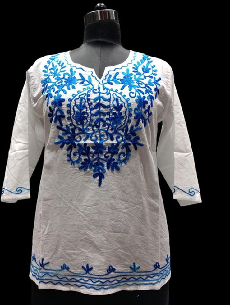 Embroidered Cotton Short Kurti
