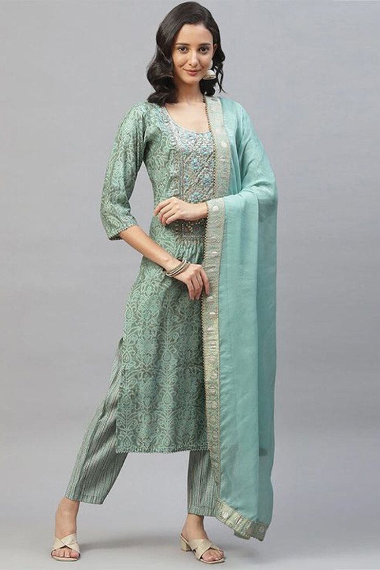 Embroidered Gota Patti Suit