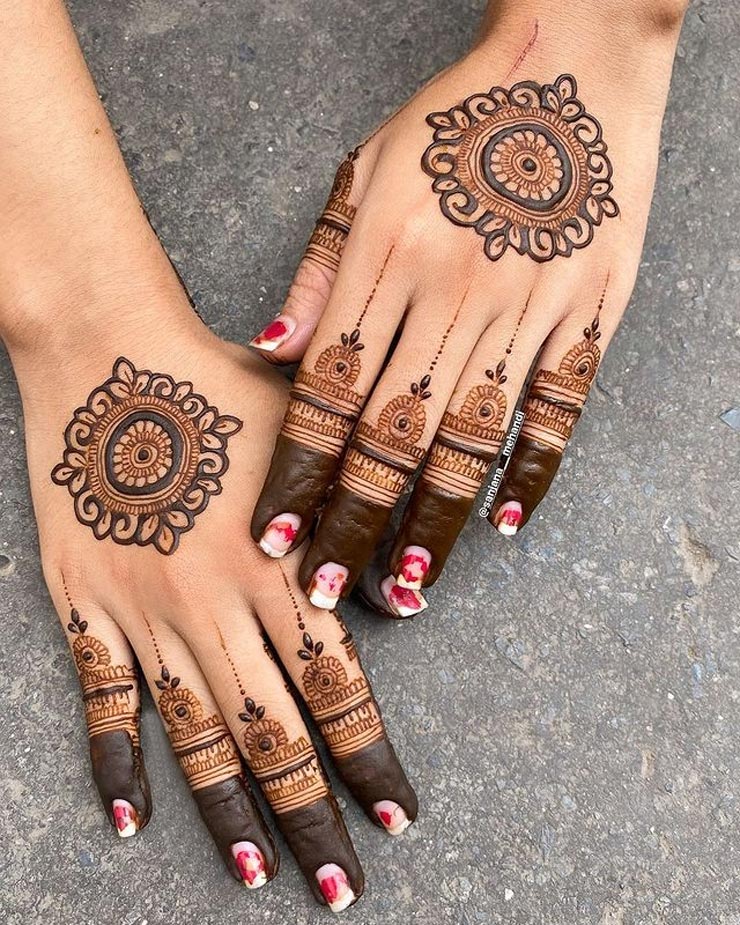 Floral Circle Mehndi Design