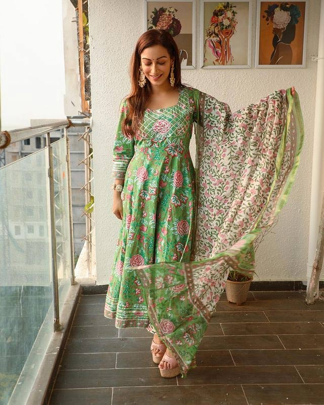 Floral Print Anarkali Suits