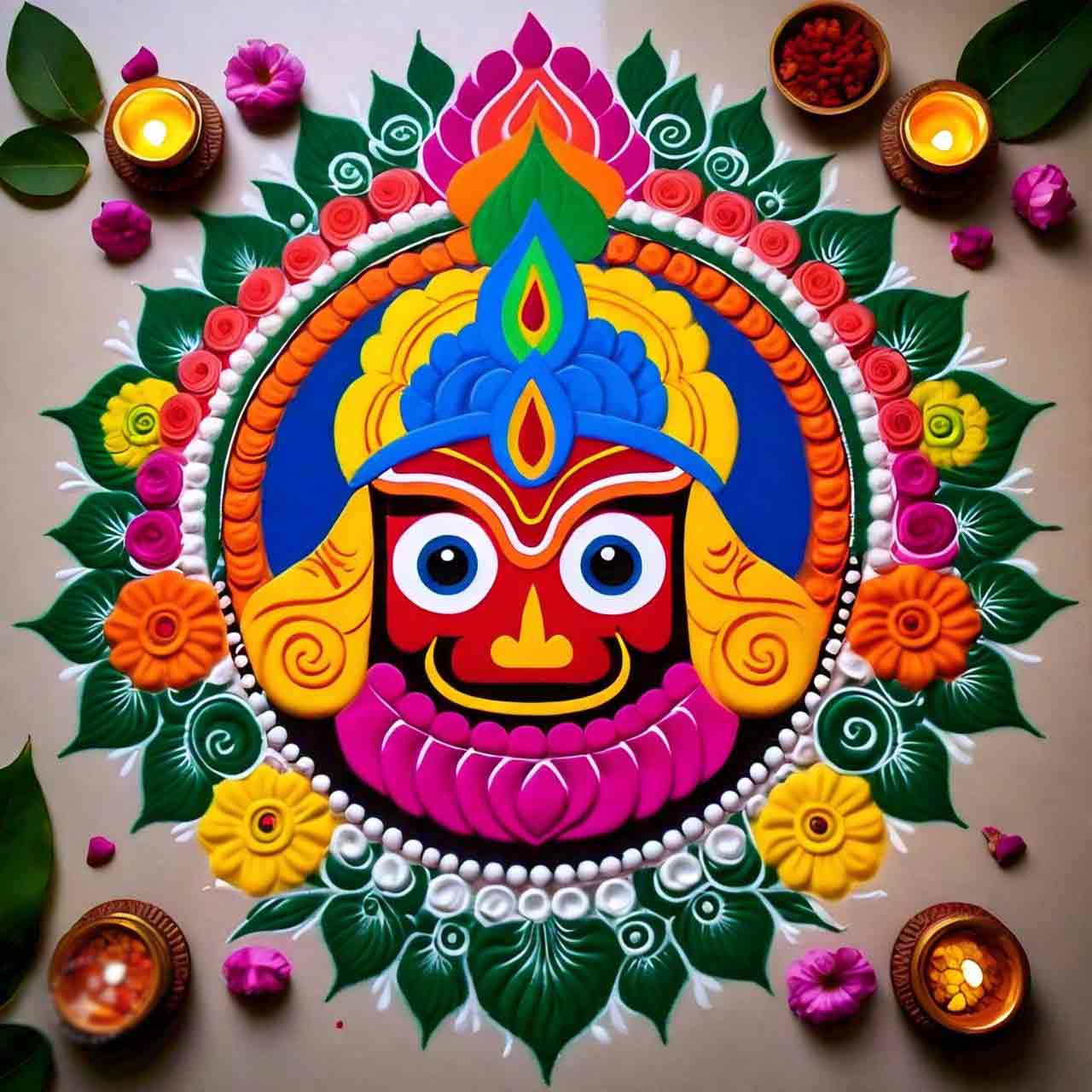 Flower designs rangoli